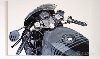 Quadro dipinto su tela Moto Guzzi special  100X70