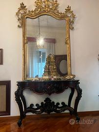 consolle con specchiera stile barocco napoletano