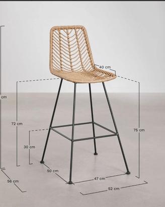 set 4 sgabelli alti 75cm