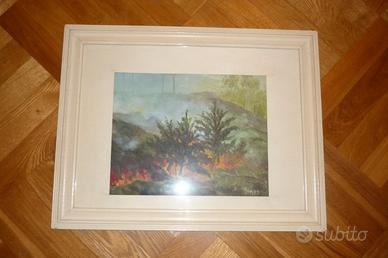 Аcquerello.1971,cornice di legno, vetro.