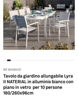 tavolo bianco da giardino in alluminio 