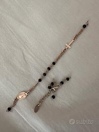 Bracciale rosario con croce e medaglia