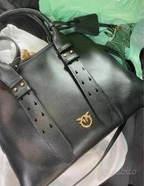 Pinko shopper in pelle nera