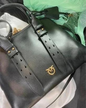 Pinko shopper in pelle nera