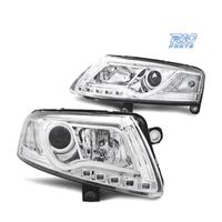 FARI PER AUDI A6 4F 04-08 TUBE LIGHT FONDO CROMATO