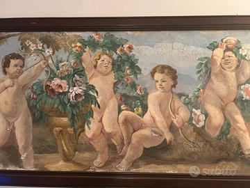 affresco tecnica a strappo con cornice