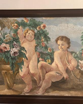 affresco tecnica a strappo con cornice