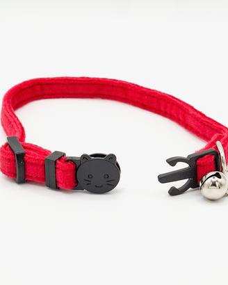 Collare gattino velluto morbido campanellino rosso