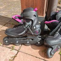 pattini in linea roller oxelo fit 3 nero fuxia