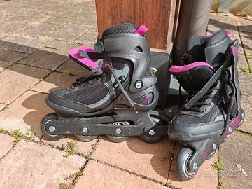 pattini in linea roller oxelo fit 3 nero fuxia