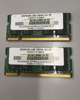 Ram 4gb DDR2-800 (2x2Gb) Sodimm per Notebook
