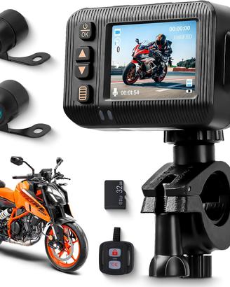 Dashcam Anteriore e Posteriore per Moto, 1080p