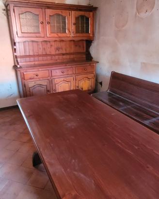 Lotto Cassapanca Tavolo Credenza legno massiccio