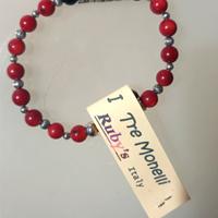 Bracciale Di Pietre Rosse Artigianale 