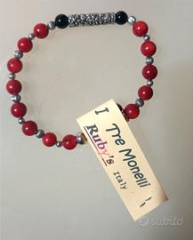 Bracciale Di Pietre Rosse Artigianale 