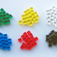 120 Cubetti plastica semitrasparente 8 mm (6 col.)