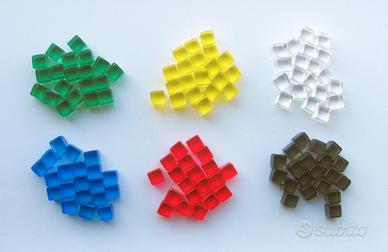 120 Cubetti plastica semitrasparente 8 mm (6 col.)