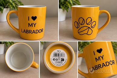 Tazza beige “I Love My Labrador” con impronta 🐾