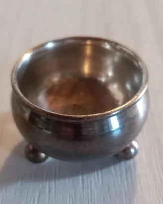 Saliera Aperta Vintage in Metallo Argentato 