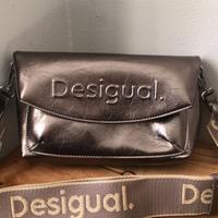 Borsa a tracolla Desigual metallizzata bronzo