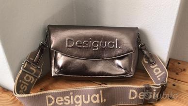 Borsa a tracolla Desigual metallizzata bronzo