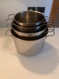 4 pentole acciaio inox
