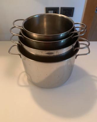 4 pentole acciaio inox