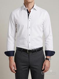 Camicia bianca Clayton uomo 100% cotone