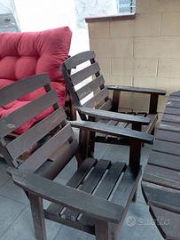tavolo e sedie in legno per giardino 
