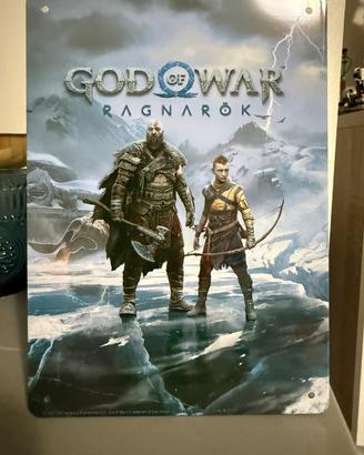 Targhetta metallica God of War Ragnarock