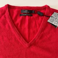 Maglione uomo 100% lana uomo rosso L nuovo