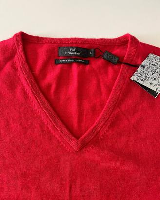Maglione uomo 100% lana uomo rosso L nuovo