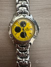 Orologio cronografo Pryngeps acciaio quadr giallo
