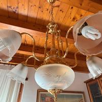 Lampadario vintage in bagno d’oro d'epoca