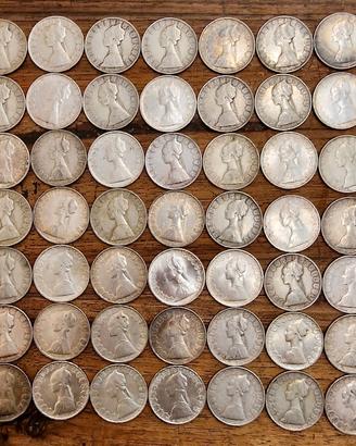 Lotto di 62 monete 500 lire argento