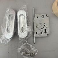 Kit porta scorrevole con chiave cromo satinato