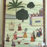 SRY LANKA - BATIC SU SETA . "LAVORATRICI" anni 70