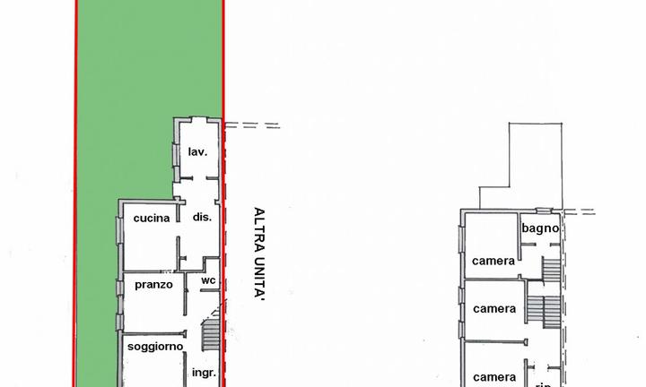 Porzione di bifamiliare affiancata - Zona Ospeda