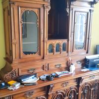 credenza datata 1910 in noce intarsiata 