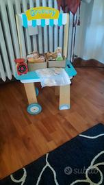 Carrello fruttivendolo in legno