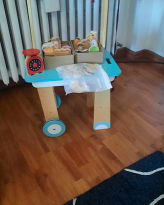 Carrello fruttivendolo in legno
