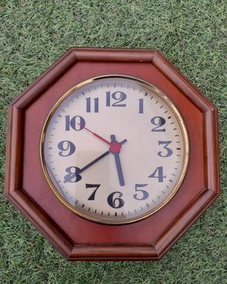 OROLOGIO OTTAGONALE in LEGNO, A BATTERIA