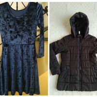 Giacca nera e vestito blu/nero ragazza 14 anni