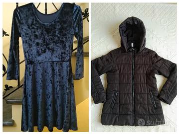Giacca nera e vestito blu/nero ragazza 14 anni