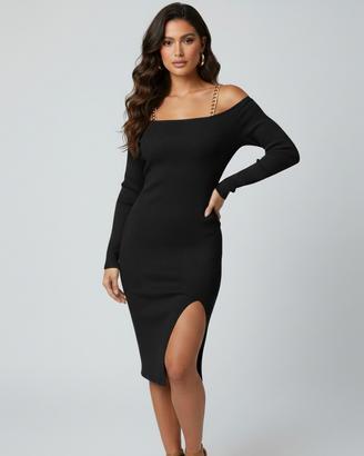 vestito a costine con spacco 