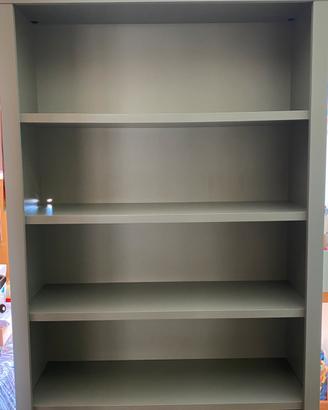 Cameretta ponte 2 letti, scrivania libreria verdi