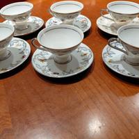 servizio da 6 di tazzine da caffè in porcellana 