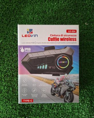 Interfono Moto Bluetooth 5.3 RGB Cuffie Casco 