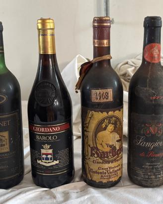 Lotto di bottiglie di vino Vintage da collezione