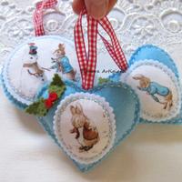 3 Addobbi Natalizi. Fatto a mano. Peter Rabbit